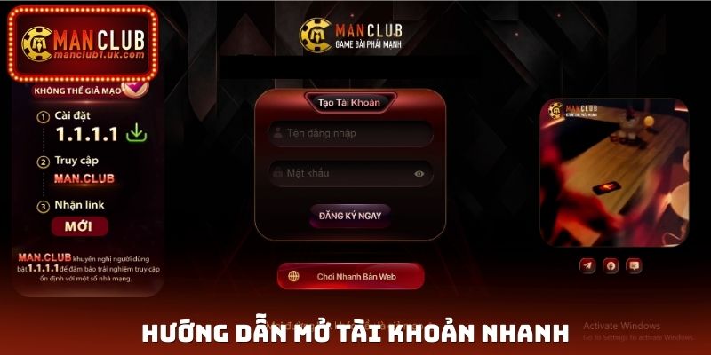 Hướng dẫn mở tài khoản nhanh